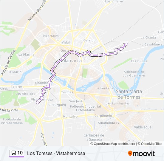 Mapa de 10 de autobús