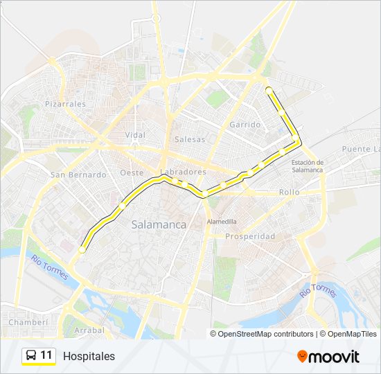 Mapa de 11 de autobús