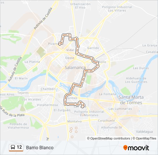 Mapa de 12 de autobús