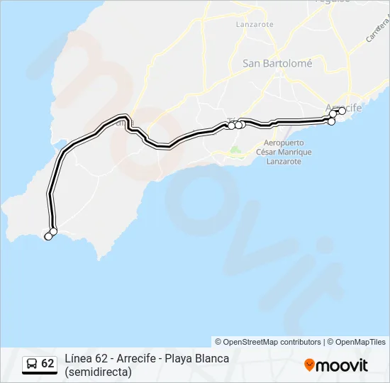 62 Bus Line Map