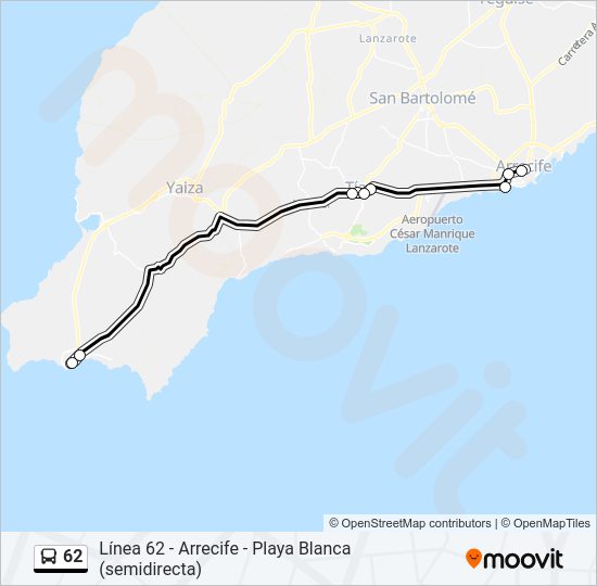 Mapa de 62 de autobús