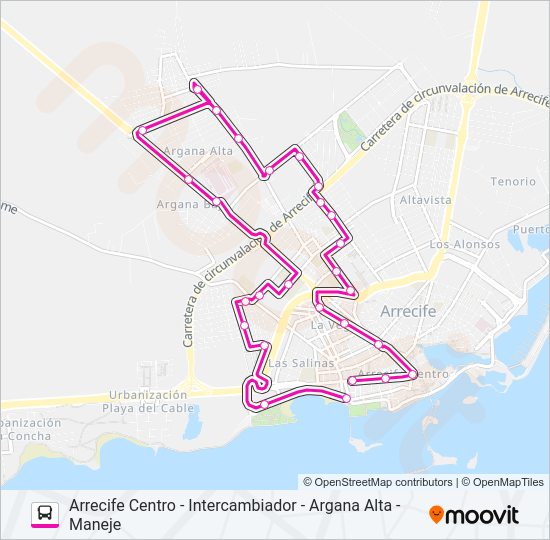 Mapa de RADIAL 10 de autobús