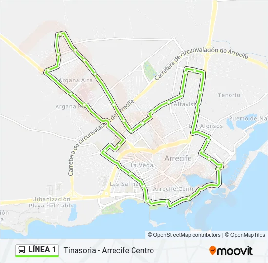 LÍNEA 1 Bus Line Map