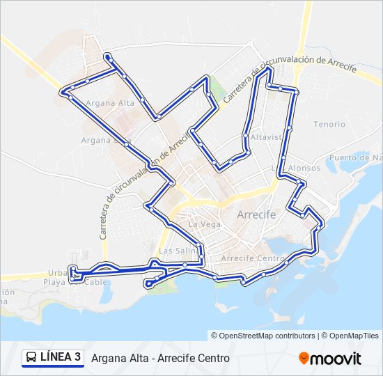 Mapa de  3 de autobús