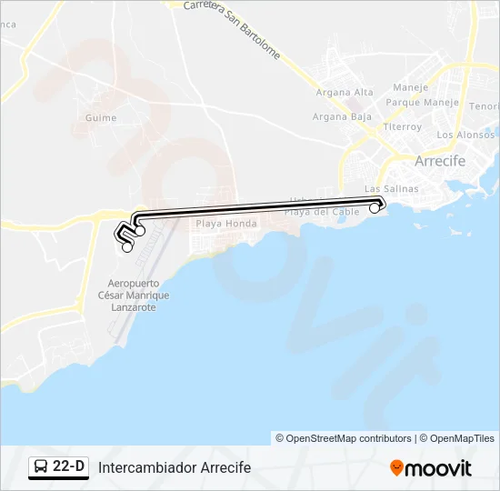 22-D Bus Line Map