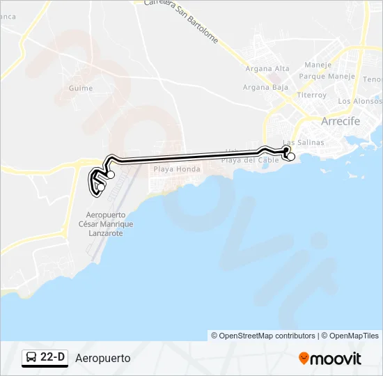 22-D Bus Line Map