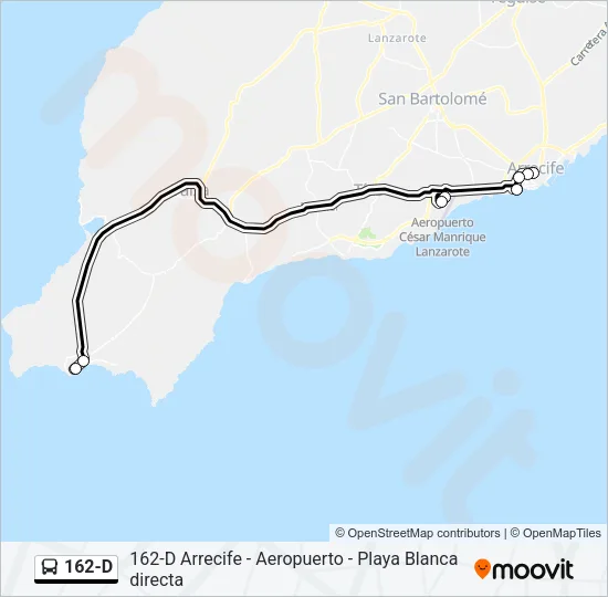 162-D Bus Line Map
