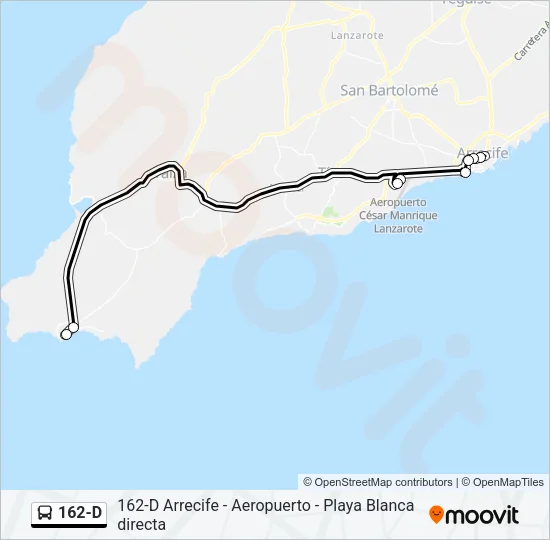 162-D Bus Line Map