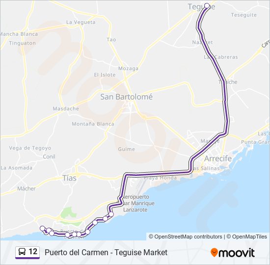 Humo George Eliot tiempo Línea 12: horarios, paradas y mapas - Puerto Del Carmen (Actualizado)
