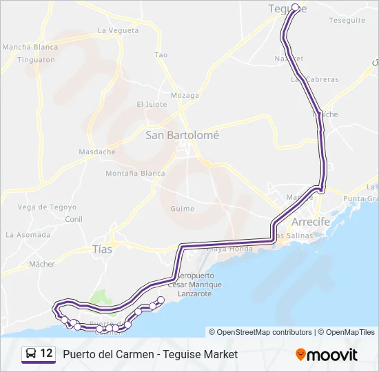 12 Bus Line Map