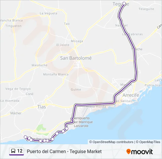 12 Bus Line Map