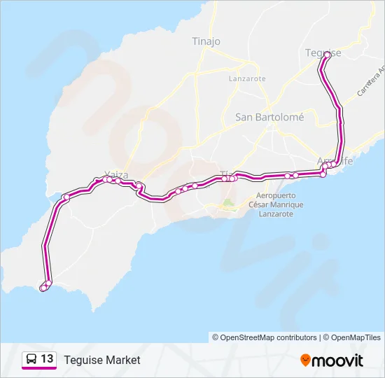 13 Bus Line Map