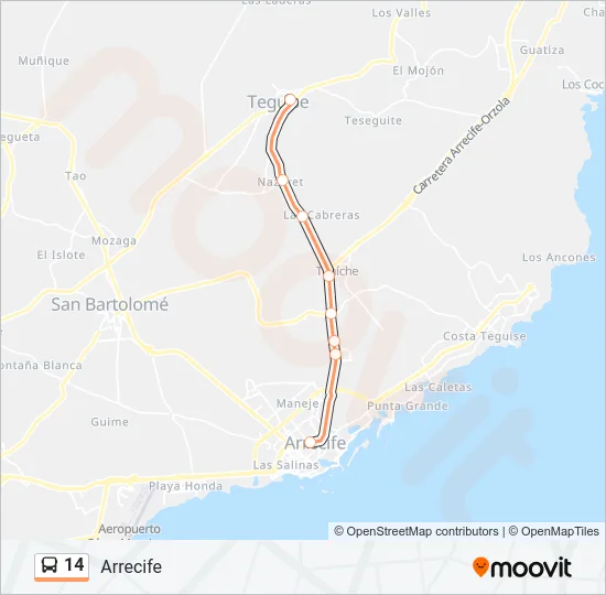 14 Bus Line Map