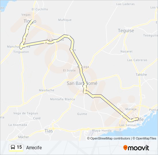 15 bus Mapa de línia