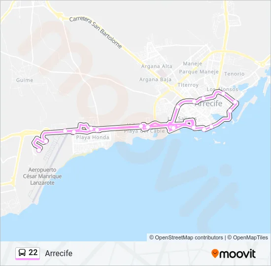 22 Bus Line Map