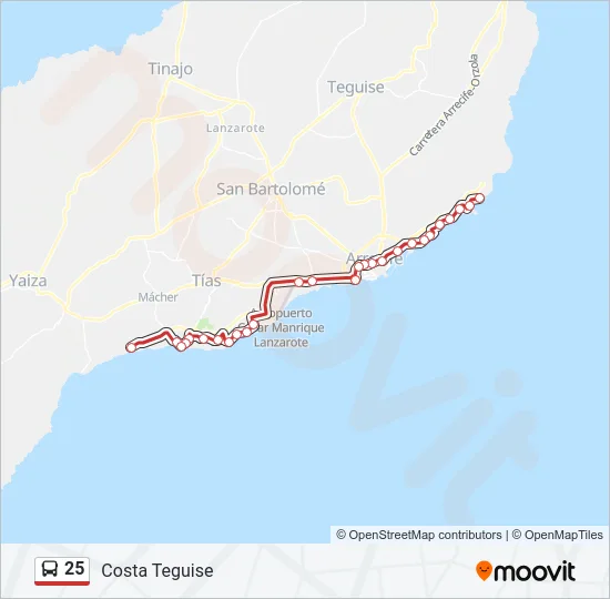 25 Bus Line Map