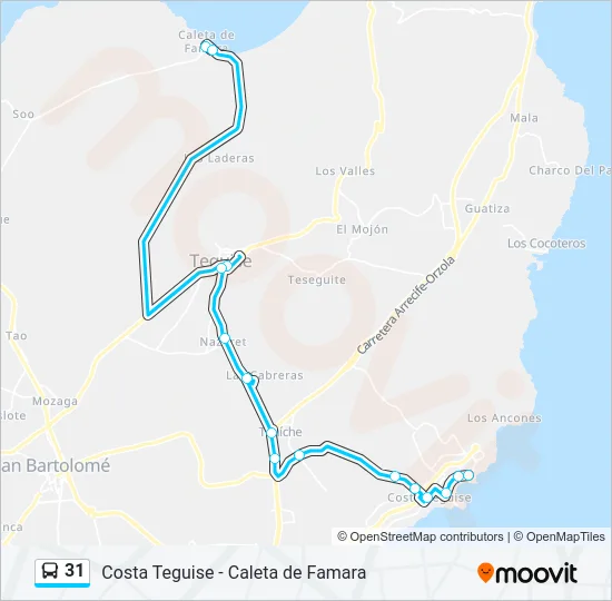 31 Bus Line Map