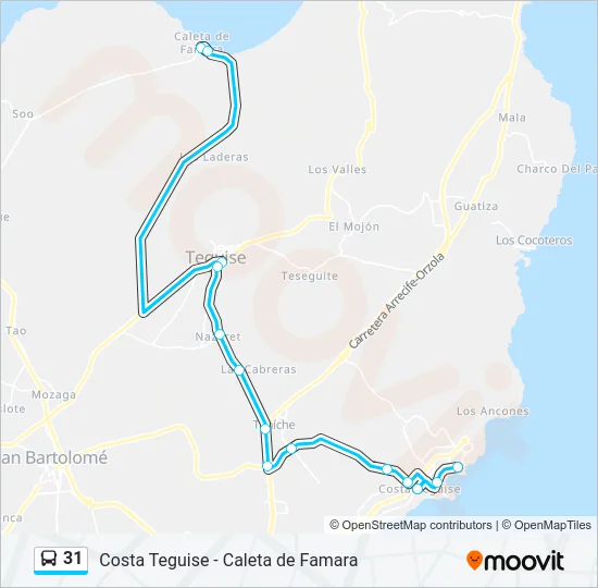 31 Bus Line Map