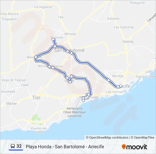 32 bus Mapa de línia