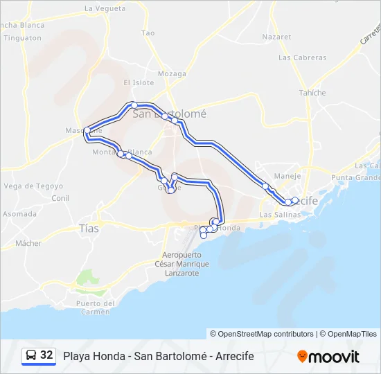 32 bus Mapa de línia