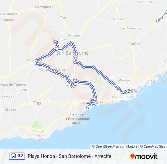 32 bus Mapa de línia