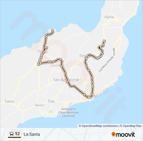 52 Bus Line Map