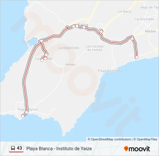 43 Bus Line Map