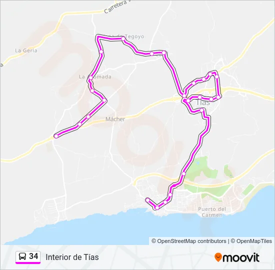 34 Bus Line Map