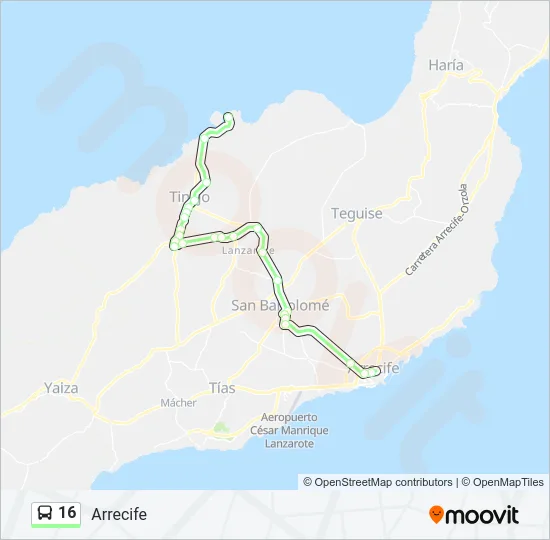 16 Bus Line Map
