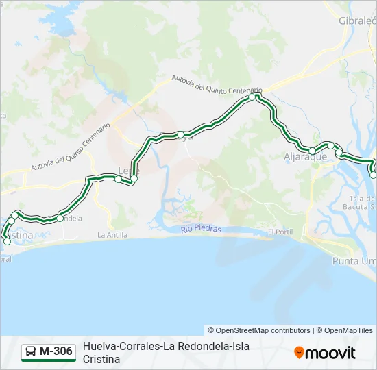 M-306 Bus Line Map