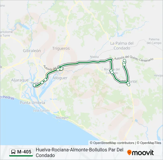 M-405 Bus Line Map