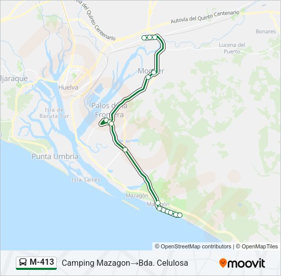 M-413 Bus Line Map