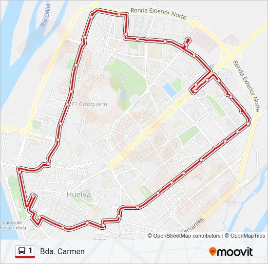 1 Bus Line Map