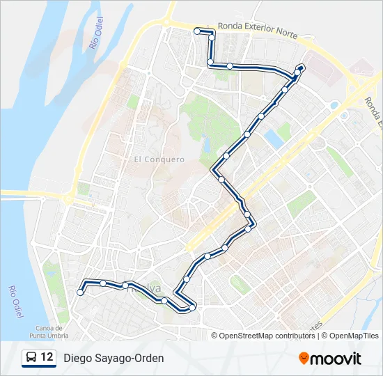 12 Bus Line Map