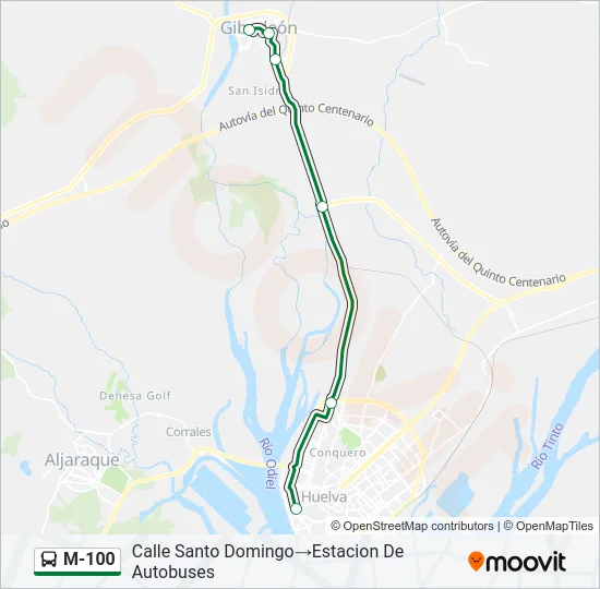 M-100 Bus Line Map