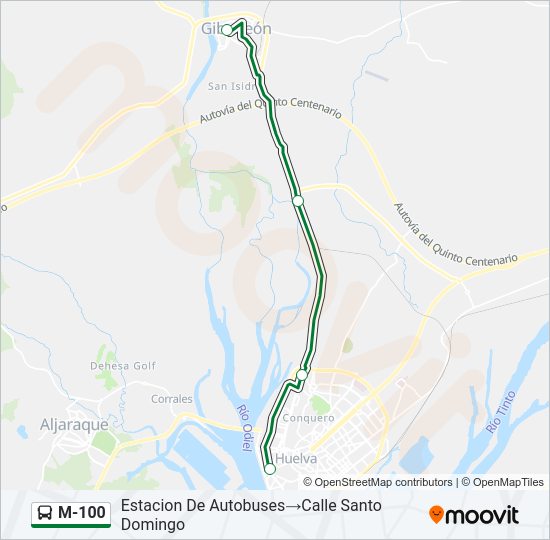 Mapa de M-100 de autobús