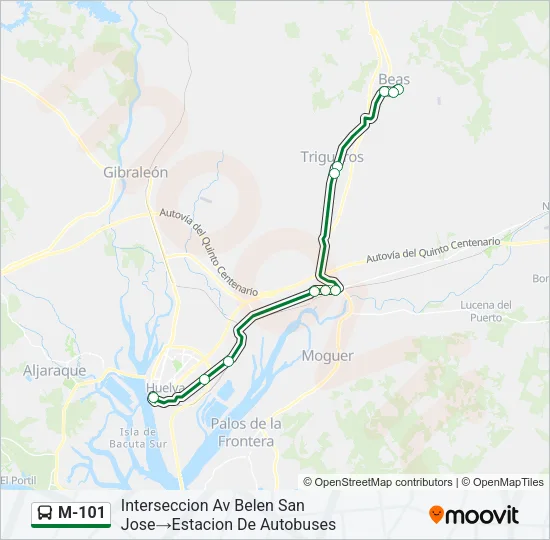 M-101 Bus Line Map