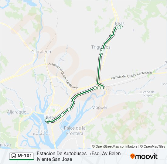 M-101 Bus Line Map