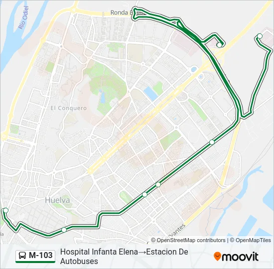 M-103 Bus Line Map