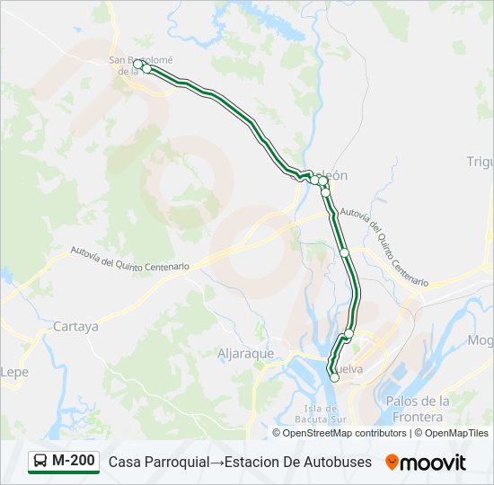 Mapa de M-200 de autobús