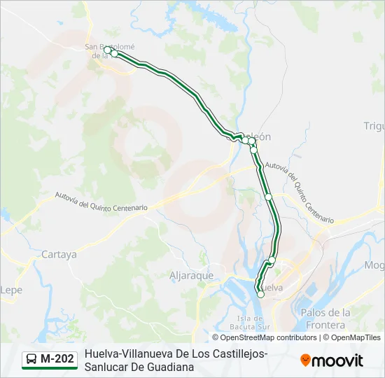 M-202 Bus Line Map