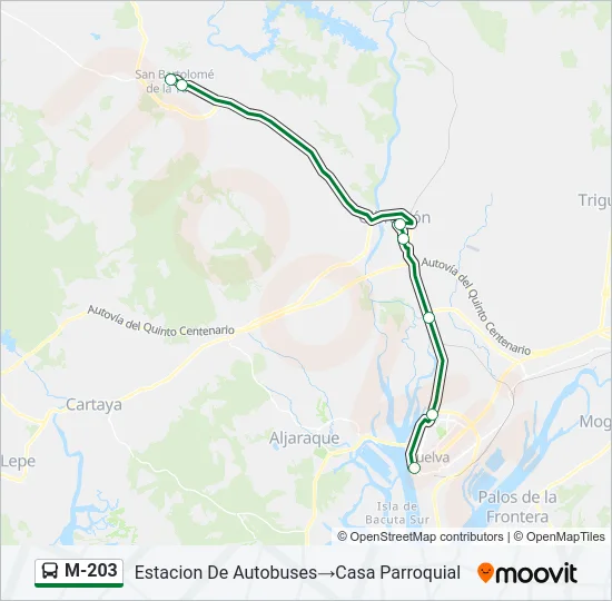 M-203 Bus Line Map