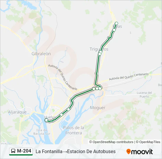 M-204 Bus Line Map