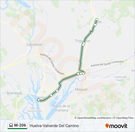M-206 Bus Line Map