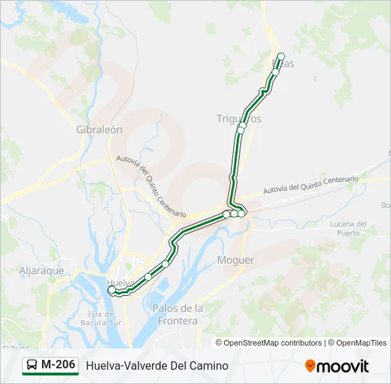 M-206 Bus Line Map