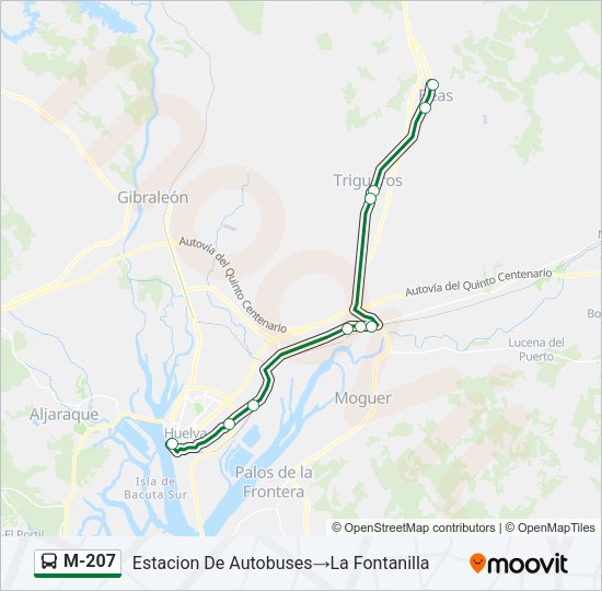M-207 Bus Line Map