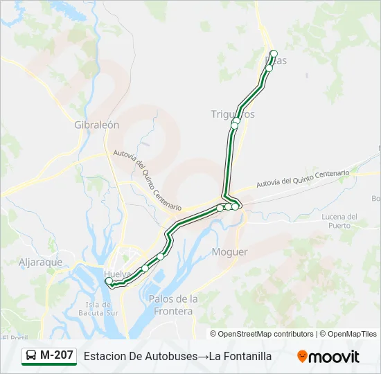 M-207 bus Mapa de línia