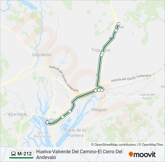 Mapa de M-212 de autobús