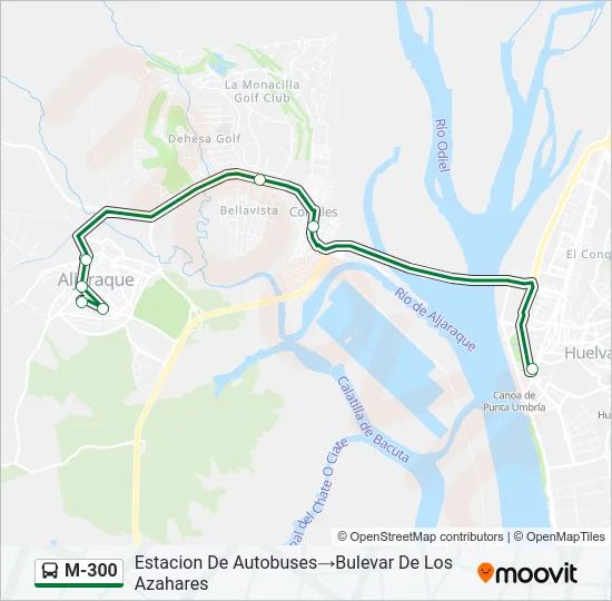 M-300 Bus Line Map