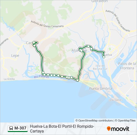 M-307 Bus Line Map